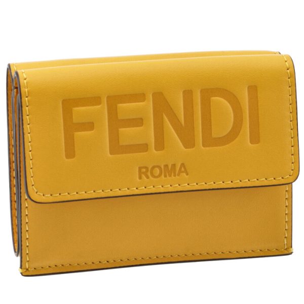 8m0395aayzf192e FENDI Roma Trifold Wallet Yellow