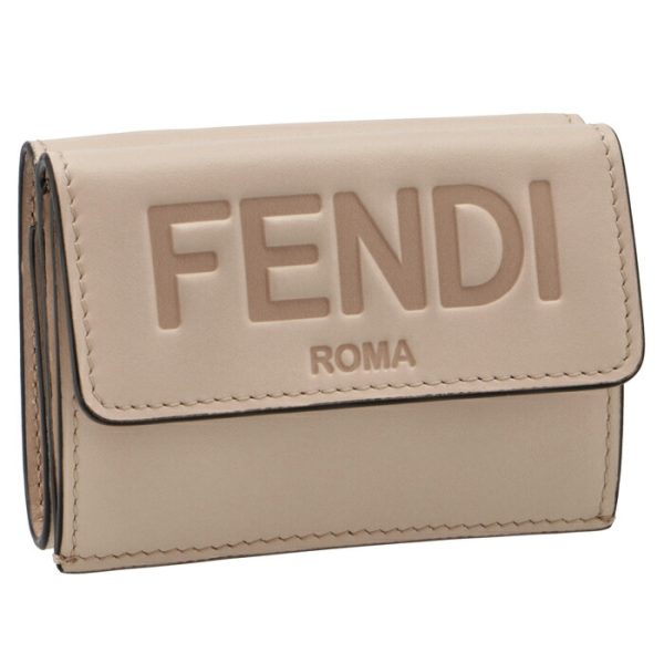 8m0395aayzf1ba9 FENDI Roma Trifold Wallet Beige Pink