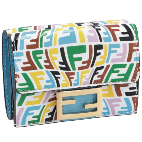 8m0395agksf1exo FENDI Baguette Trifold Wallet FF Fish Eye Multicolor