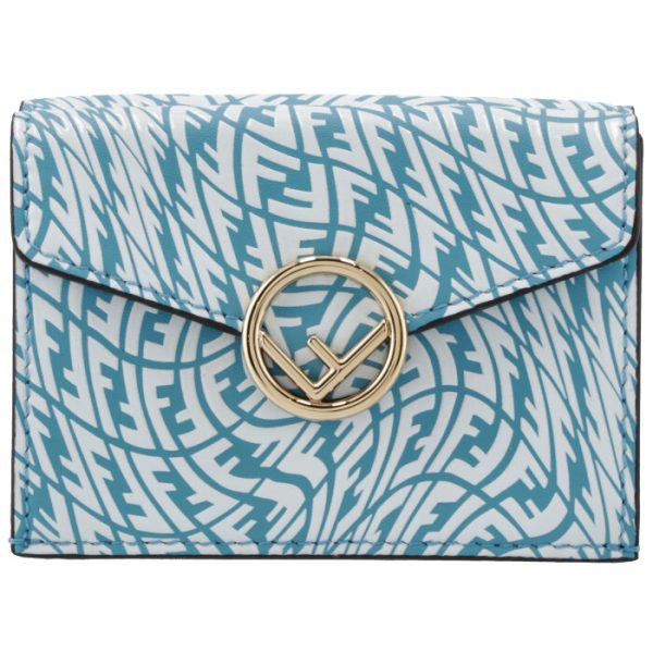 8m0395agktf1e8l 1 FENDI Summer Vertigo Trifold Wallet Blue