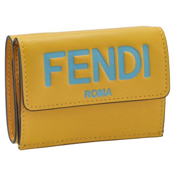 8m0395ahnif1eev FENDI Roma Trifold Wallet Yellow