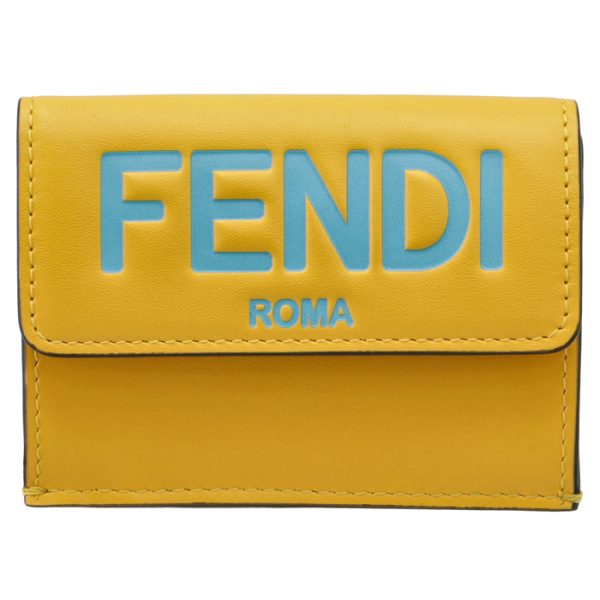 8m0395ahnif1eev 1 FENDI Roma Trifold Wallet Yellow