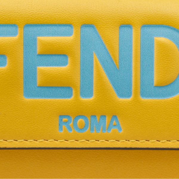 8m0395ahnif1eev 3 FENDI Roma Trifold Wallet Yellow