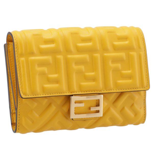 8m0419aajdf192e FENDI Baguette Bifold Wallet Yellow