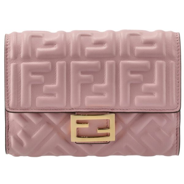 8m0419aajdf1cjy 1 FENDI Baguette Bifold Wallet Pink