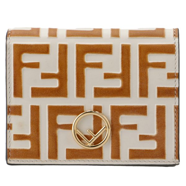 8m0420aafmf1d44 1 FENDI F Is Fendi FF Logo Bifold Wallet Brown