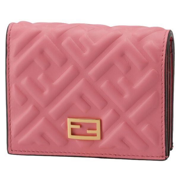 8m0420aajdf17bc FENDI Baguette Bifold Wallet Pink