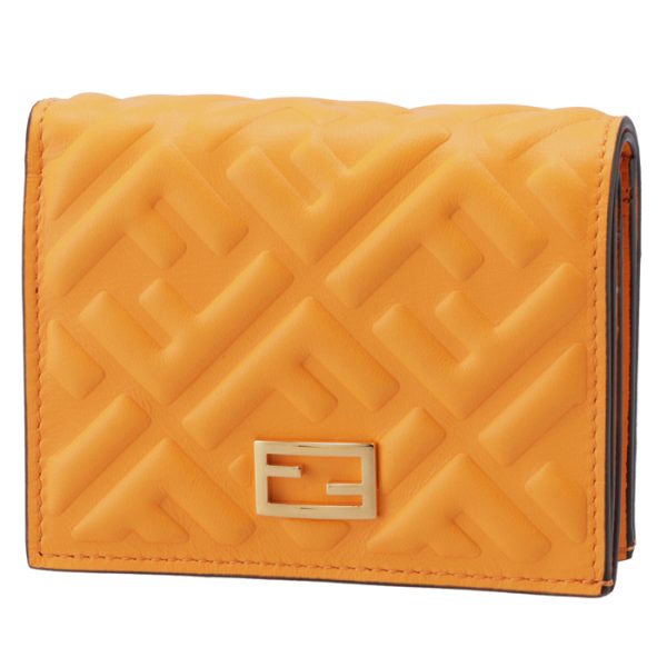 8m0420aajdf1dzh FENDI Baguette Bifold Wallet Orange