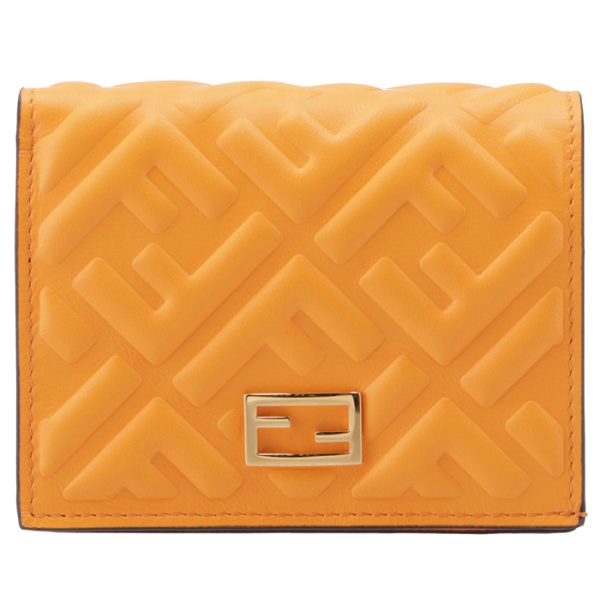 8m0420aajdf1dzh 1 FENDI Baguette Bifold Wallet Orange