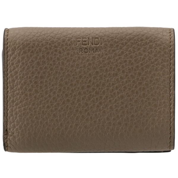 8m0426a91bf1f20 2 FENDI Peekaboo Selleria Trifold Wallet Brown