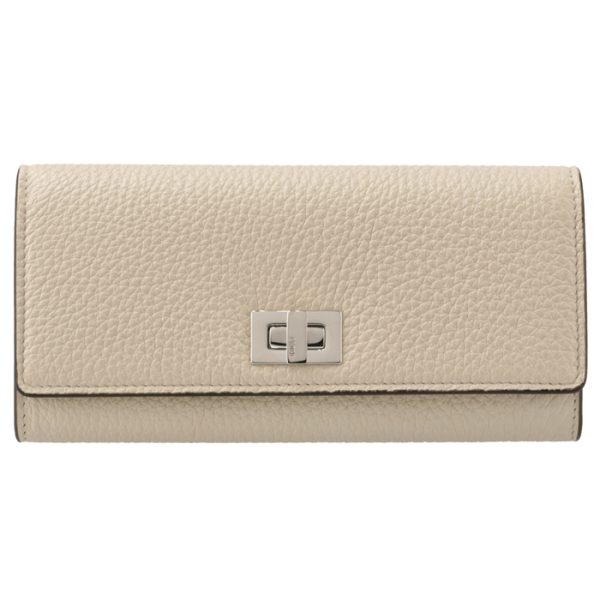 8m0427a91bf0mu3 1 FENDI Peekaboo Selleria Bifold Wallet Ivory