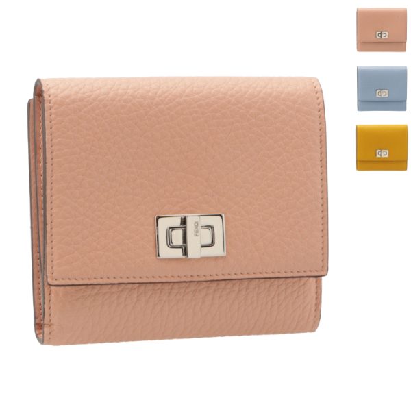 8m0438a91b FENDI Peekaboo Selleria Bifold Wallet