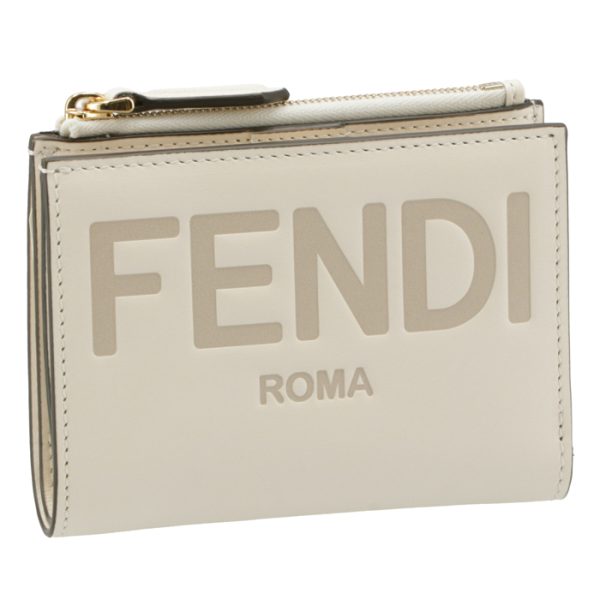 8m0447aayzf0k7e FENDI Roma Bifold Wallet White