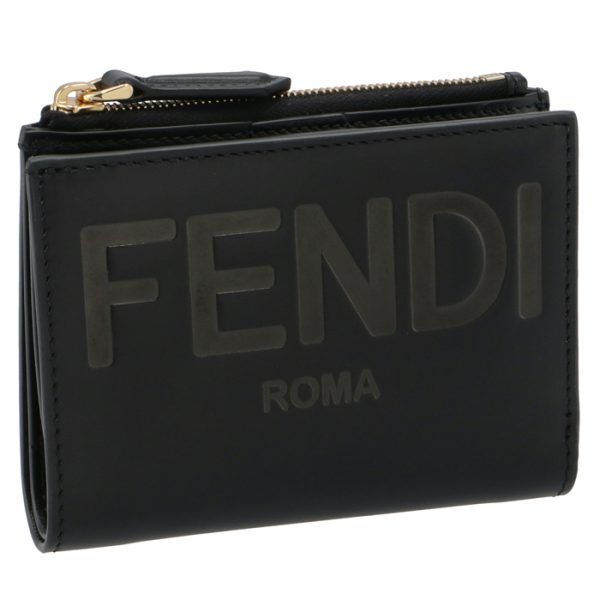 8m0447aayzf0kur FENDI Roma Bifold Wallet Black