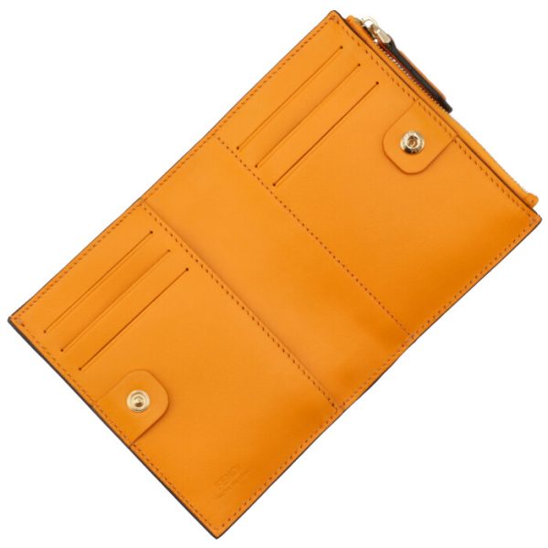 8m0447aayzf1dzh 4 FENDI Roma Bifold Wallet Orange