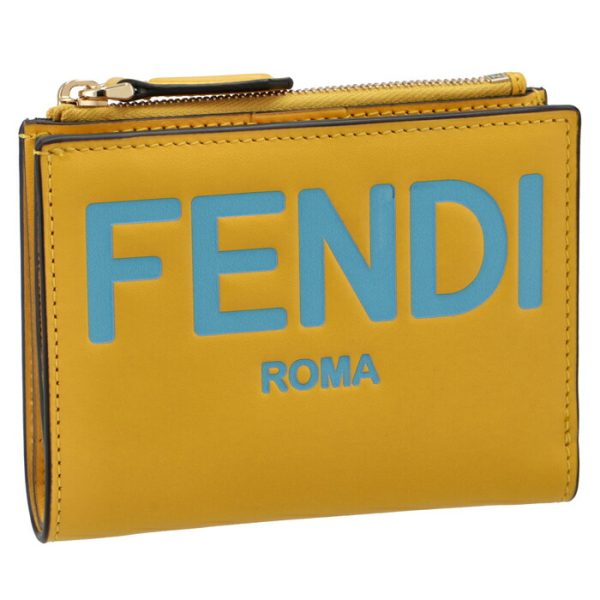 8m0447ahnif1eev FENDI Roma Bifold Wallet Yellow