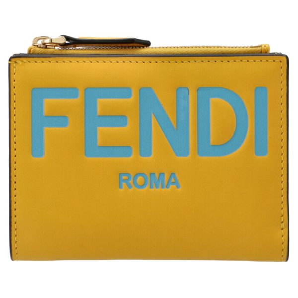 8m0447ahnif1eev 1 FENDI Roma Bifold Wallet Yellow