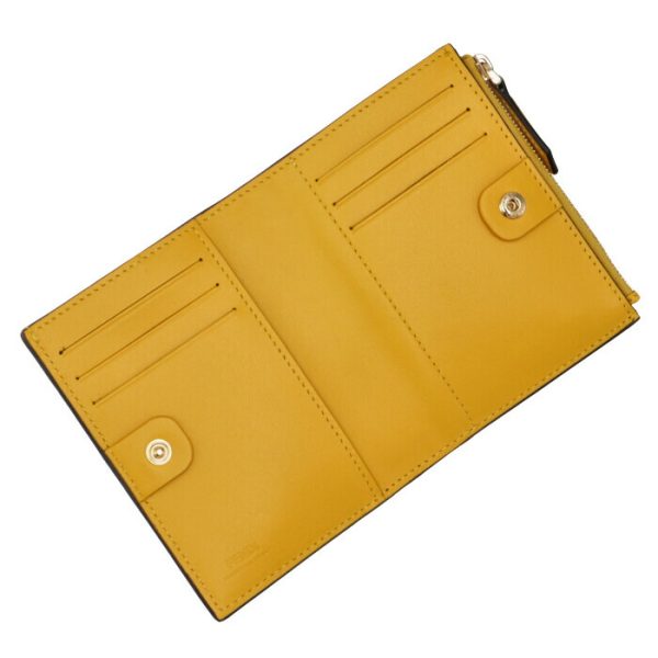 8m0447ahnif1eev 4 FENDI Roma Bifold Wallet Yellow