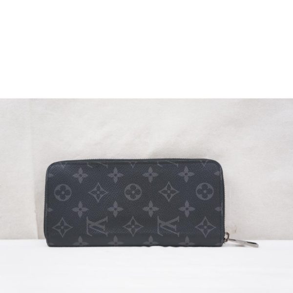 90056 2 Louis Vuitton Zippy Wallet Vertical Monogram Eclipse Black