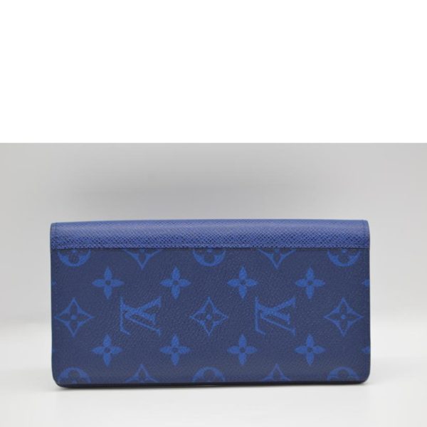 90081 2 Louis Vuitton Brazza Taigarama Wallet Blue