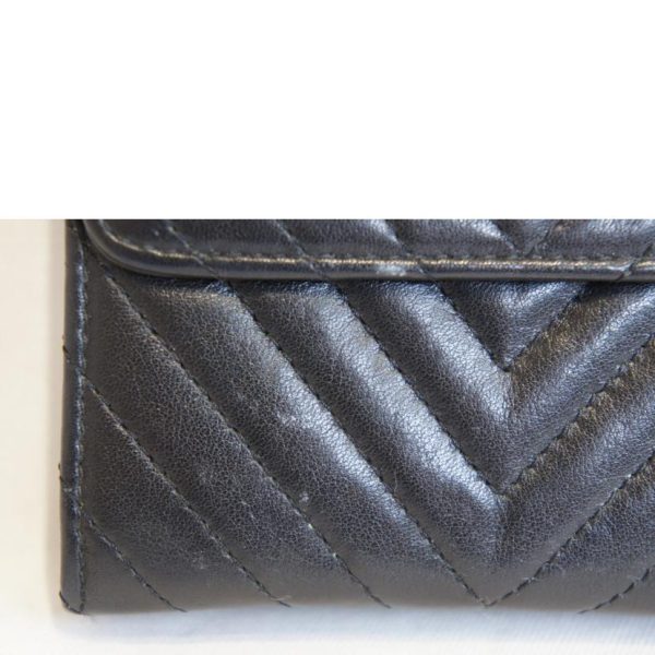 90089 8 Chanel V Stitch Quilting Wallet Bag Black