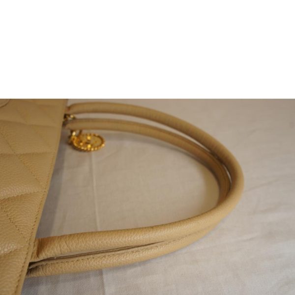 90096 4 Chanel Reprint Tote Bag Caviar Skin Beige