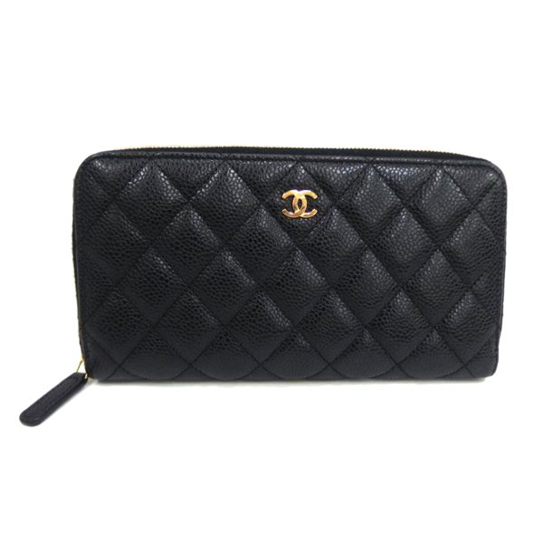 90106 1 Chanel Matelasse Round Coin Case Bag Black