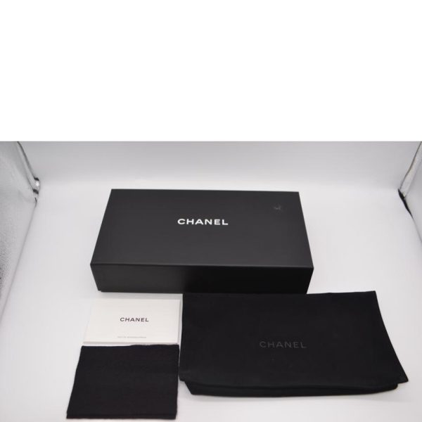 90111 7 Chanel Boy Chanel Chain Around Long Wallet Black