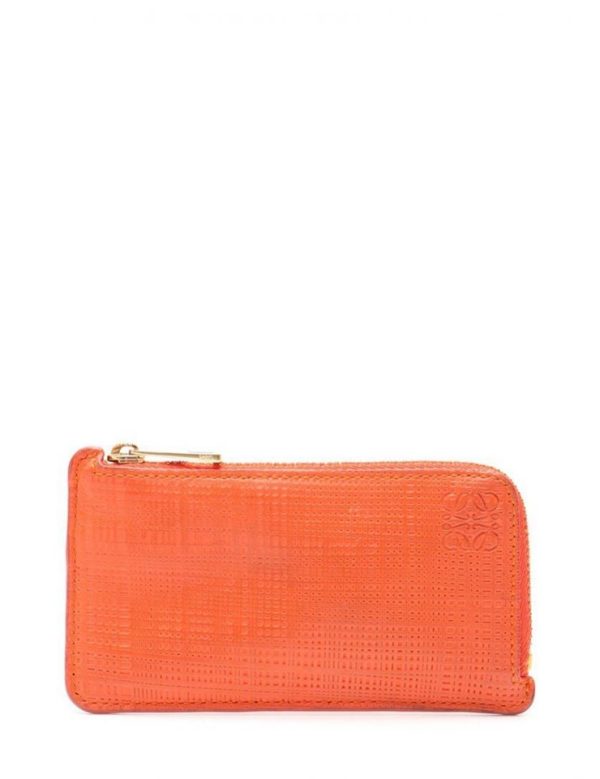 901121001006 1 Loewe Textured Leather Coin Purse Orange