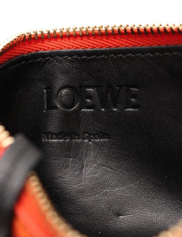 901121001006 5 Loewe Textured Leather Coin Purse Orange