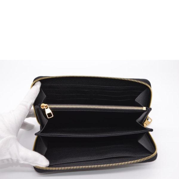 90128 4 Louis Vuitton Zippy Empreinte Wallet Black