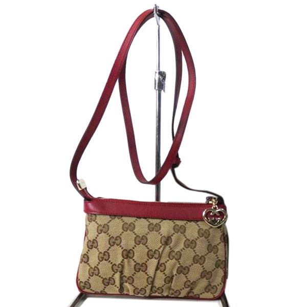 90133 1 Gucci GG Canvas Mini Shoulder Bag Red