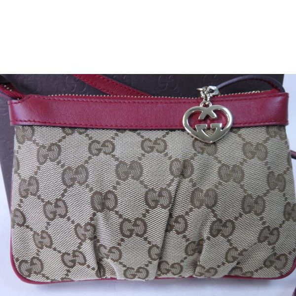 90133 7 Gucci GG Canvas Mini Shoulder Bag Red