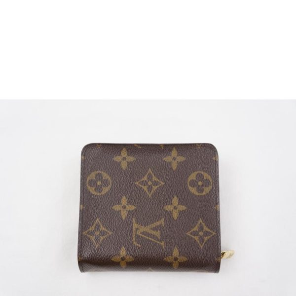 90179 2 Louis Vuitton Compact Zip Wallet Monogram Canvas Brown