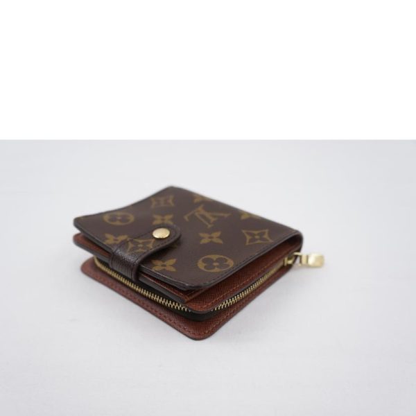 90179 3 Louis Vuitton Compact Zip Wallet Monogram Canvas Brown