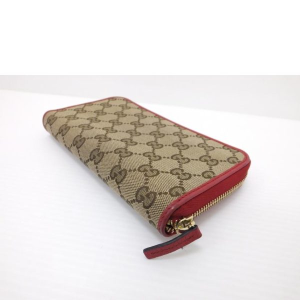 90236 3 Gucci GG Canvas Round Zipper Long Wallet