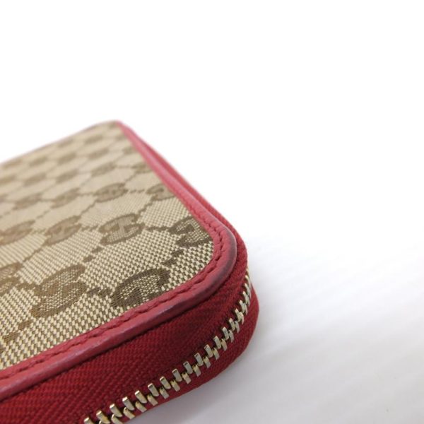 90236 6 Gucci GG Canvas Round Zipper Long Wallet