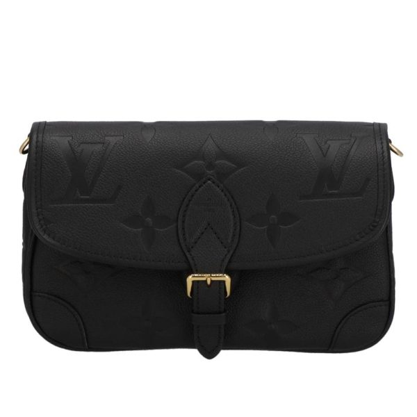 90243 1 Louis Vuitton Deiane Crossbody Bag Monogram Empreinte Black