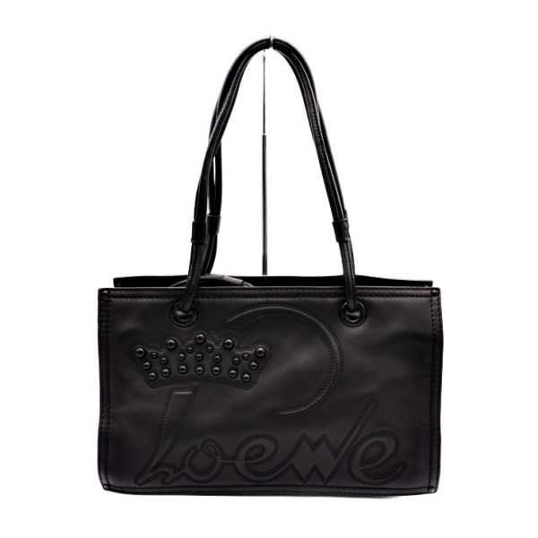 903043007077 1 Loewe Anagram Leather Shopper Tote Bag Black