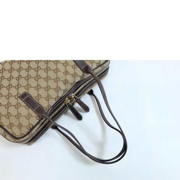 90307 4 Gucci GG Canvas Sookie Interlocking Boston Bag Brown