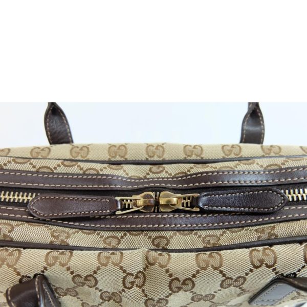 90307 7 Gucci GG Canvas Sookie Interlocking Boston Bag Brown