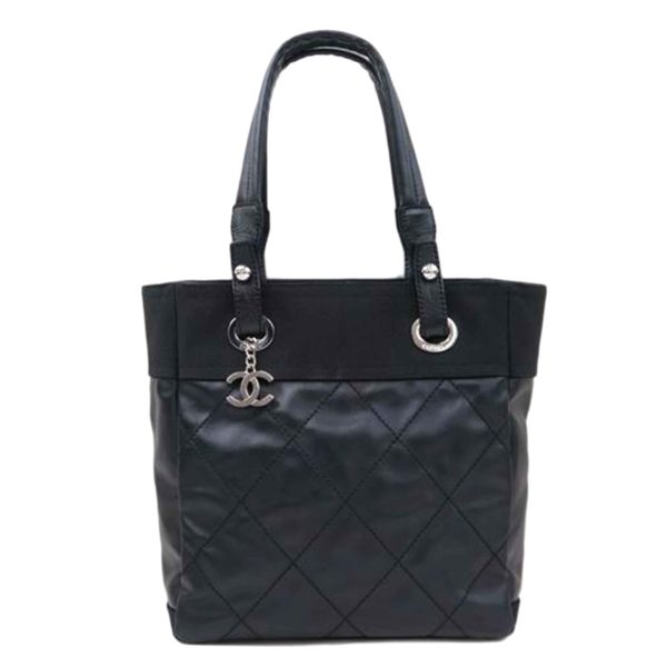 90308 1 Chanel Paris Biarritz Tote PM Bag Black