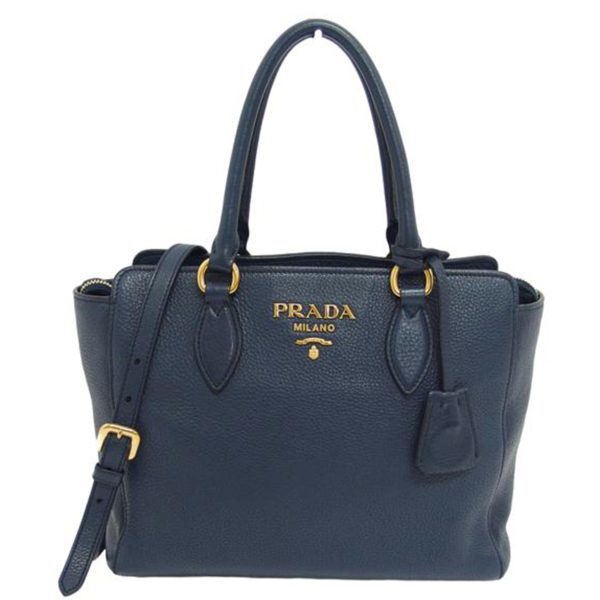 90308 1 Prada Vitello Phenix 2WAY Bag Navy