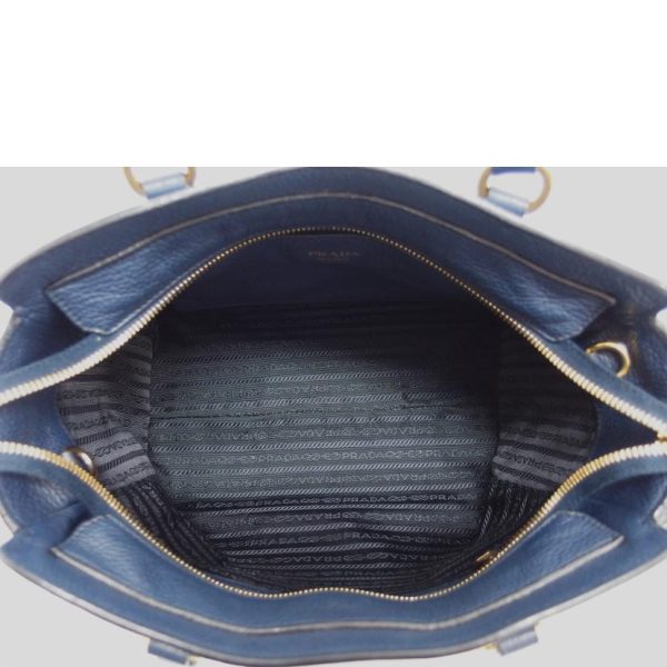 90308 5 Prada Vitello Phenix 2WAY Bag Navy