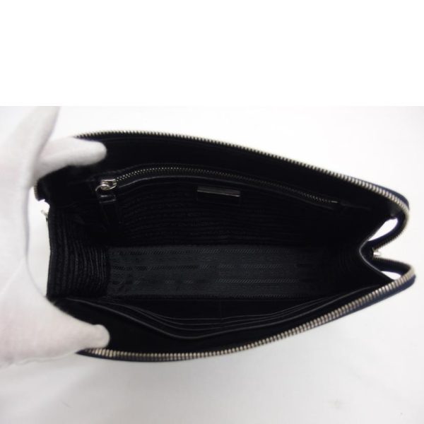 90346 5 Prada Saffiano Clutch Bag Black