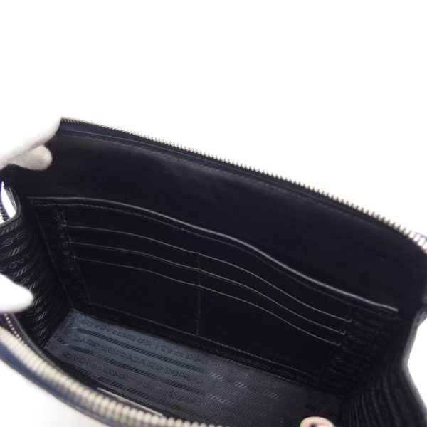 90346 7 Prada Saffiano Clutch Bag Black