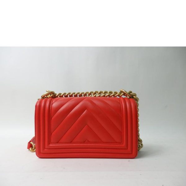 90402 2 Chanel Boy Chanel 20 Lambskin Chain Shoulder Bag Gold Hardware Orange