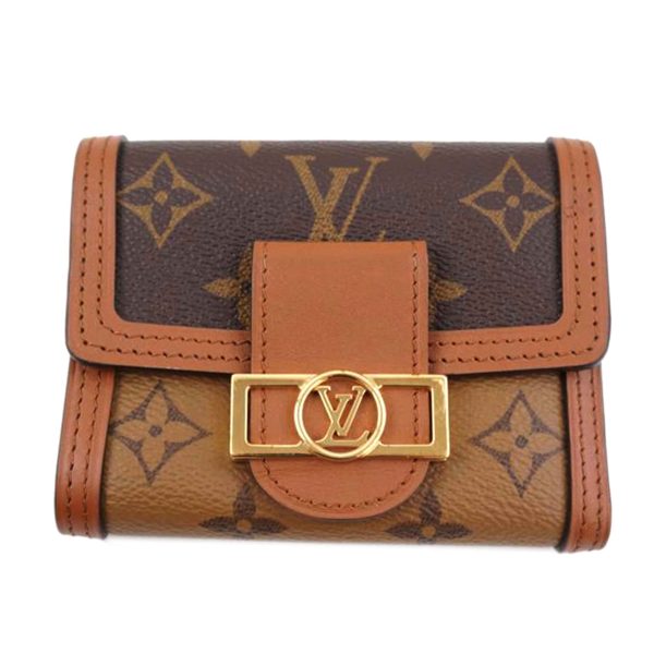 90407 1 Louis Vuitton Portefeuil Dauphine Wallet Monogram Reverse Brown