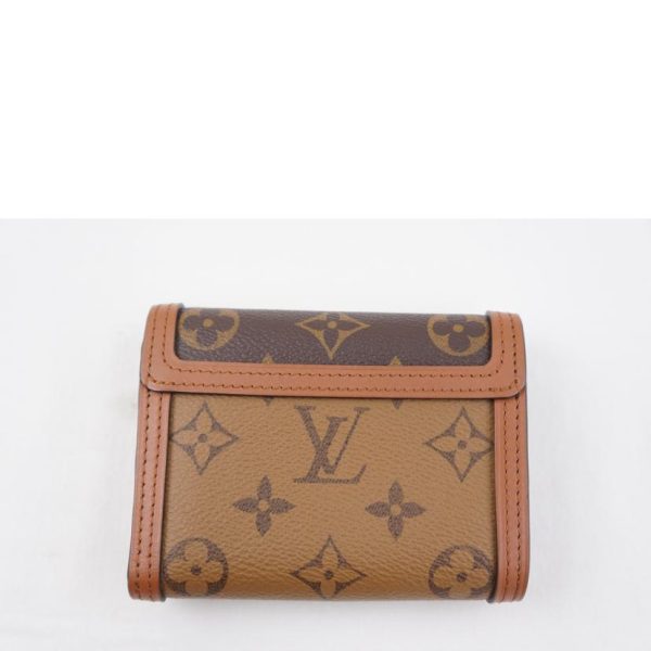 90407 2 Louis Vuitton Portefeuil Dauphine Wallet Monogram Reverse Brown