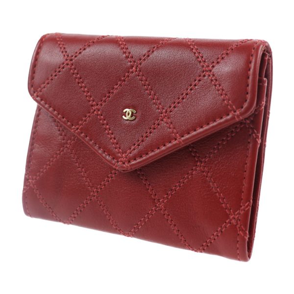 904123007054 2 Chanel Double Stitch Bicolore Coin Case Red Wallet